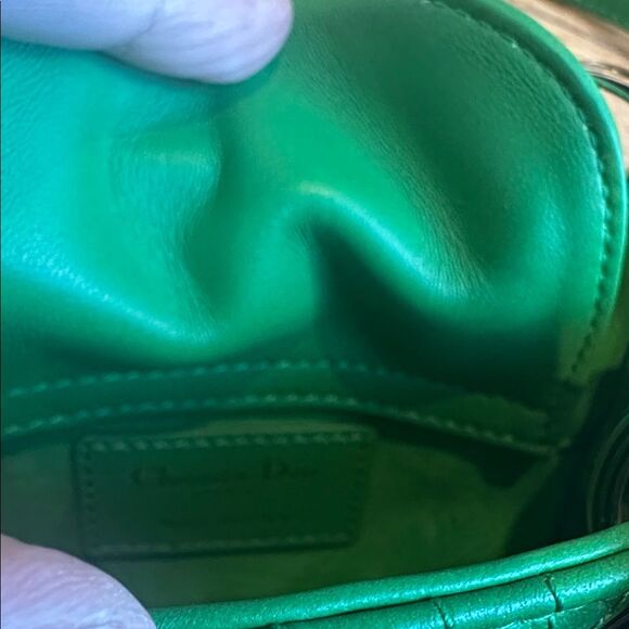 Christian Dior Lady Dior Bag Cannage Quilt Lambskin Micro Fern Green - Picture 5 of 11